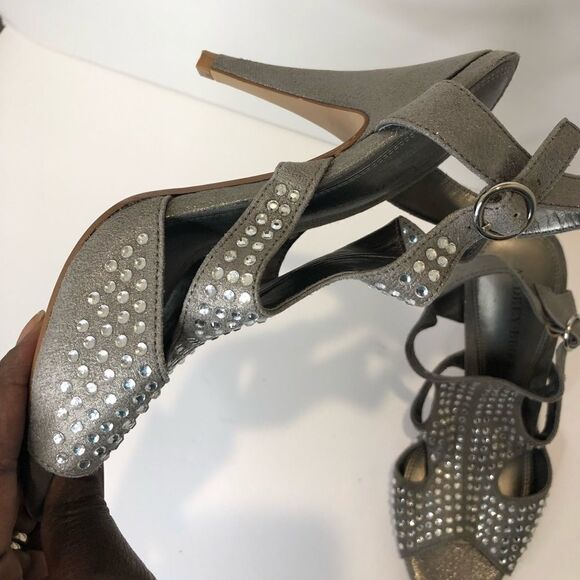 Audrey Brook silver rhinestone heel pumps size 7 - Picture 9 of 11